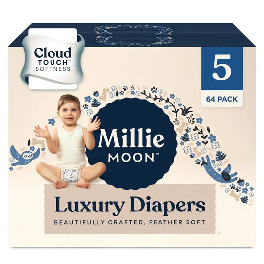 Millie Moon Luxury Diapers, Size 5, 64 Count